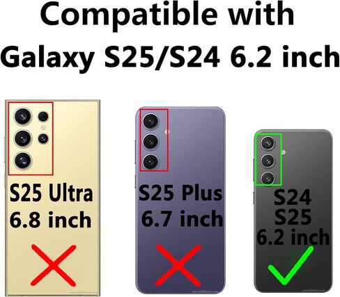 بالنسبة لحالة Samsung Galaxy S25 ، حالة Galaxy S24 ، مع حماة الشاشة وغطاء الكاميرا ، [الصف العسكري] بغطاء 16 قدمًا. in Kuwait