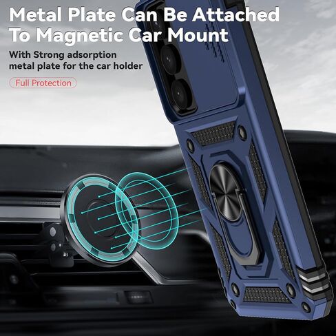 بالنسبة لحالة Samsung Galaxy S25 ، حالة Galaxy S24 ، مع حماة الشاشة وغطاء الكاميرا ، [الصف العسكري] بغطاء 16 قدمًا. in Kuwait