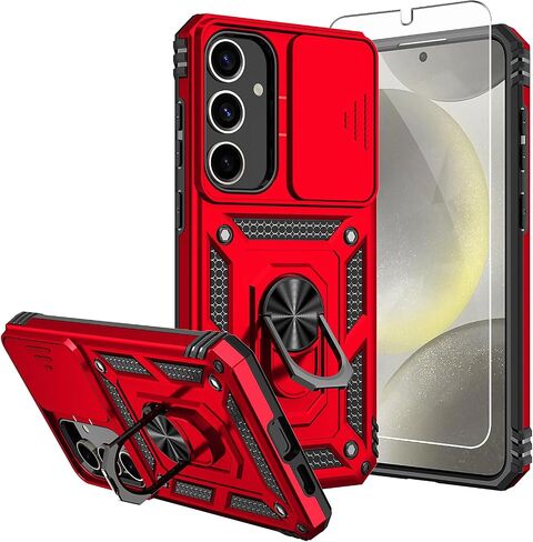بالنسبة لحالة Samsung Galaxy S25 ، حالة Galaxy S24 ، مع حماة الشاشة وغطاء الكاميرا ، [الصف العسكري] بغطاء 16 قدمًا. in Kuwait