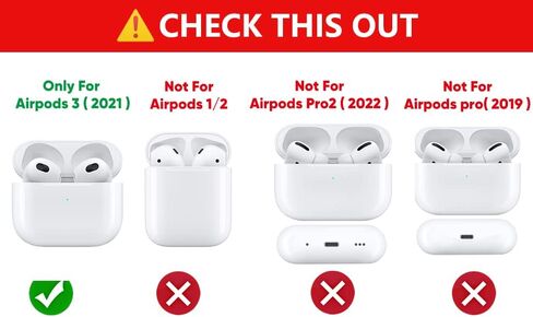 Case for AirPods 3rd Generation Earbuds with Doll Lanyard Carabiner, Silicone Cute Cover Protective Shockproof with Multiple Cartoon Styles of Design for AirPods 3 in Kuwait