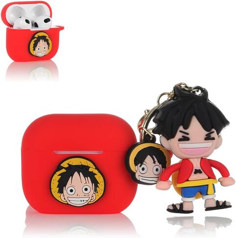 Case for AirPods 3rd Generation Earbuds with Doll Lanyard Carabiner, Silicone Cute Cover Protective Shockproof with Multiple Cartoon Styles of Design for AirPods 3 in Kuwait