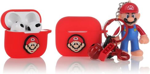 Case for AirPods 3rd Generation Earbuds with Doll Lanyard Carabiner, Silicone Cute Cover Protective Shockproof with Multiple Cartoon Styles of Design for AirPods 3 in Kuwait