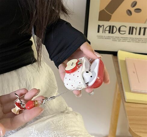 علبة سماعة رأس كرتونية لطيفة متوافقة مع AirPods 4 مع سلسلة المفاتيح ، غطاء واقعي لـ IMD Ear Buds لـ AirPods 4th Gen (Apples) in Kuwait
