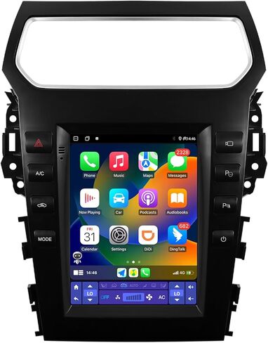2+32G Android 13 Double Din Car Stereo for Ford Explorer 2011-2019 with 10.4 Inch Touchscreen Radio Built-in Wireless Carplay/Android Auto/GPS/Bluetooth/FM/AUX-in/Steering Wheel Controls/Backup Camera in Saudi Arabia