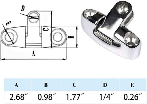 Thorn Boat Bimini Top Deck Hinges Fitting Concave Base Hardware with Removable Pins Pair of 2 in Saudi Arabia