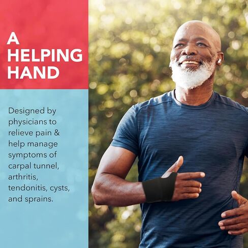 Dr. Arthritis Essentials Wrist Brace for Support & Pain Relief – Adjustable Wrist Wraps for Stability & Comfort – Ideal for Recovery, Work, Sports, and Everyday Use (Black Single) in Kuwait