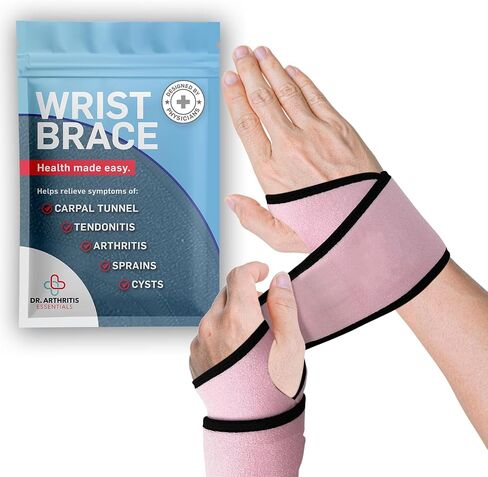 Dr. Arthritis Essentials Wrist Brace for Support & Pain Relief – Adjustable Wrist Wraps for Stability & Comfort – Ideal for Recovery, Work, Sports, and Everyday Use (Black Single) in Kuwait