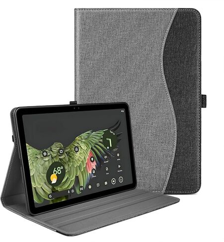 Case for Google Pixel Tablet (11-inch, 2023), Multi-Angle Viewing Protective Stand Cover with Pencil Holder & Pocket and Protective Tape, Compatible with Charging Speaker Dock, Gray in Saudi Arabia