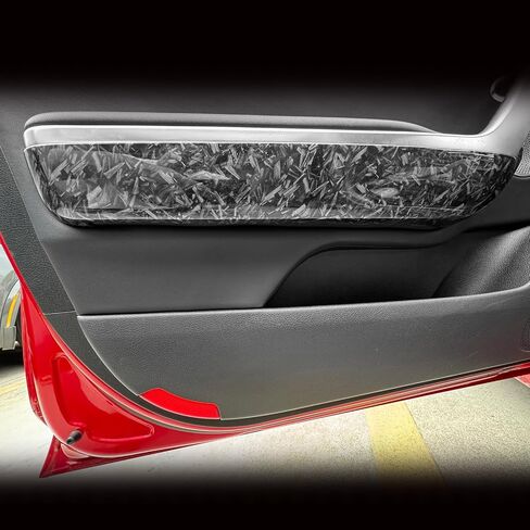 Carbon Fiber Pattern ABS Inner Door Armrest Panel Stripes Cover Trim Compatible with Kia Stinger 2020-2024 Accessories in Saudi Arabia