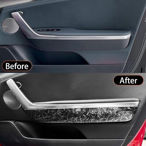 Carbon Fiber Pattern ABS Inner Door Armrest Panel Stripes Cover Trim Compatible with Kia Stinger 2020-2024 Accessories in Saudi Arabia