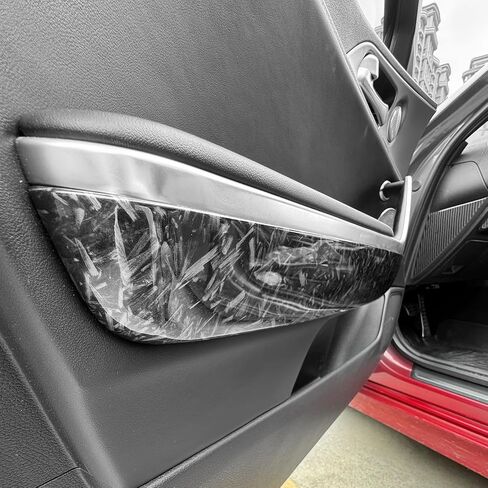 Carbon Fiber Pattern ABS Inner Door Armrest Panel Stripes Cover Trim Compatible with Kia Stinger 2020-2024 Accessories in Saudi Arabia