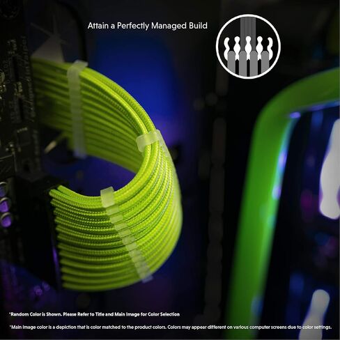 LINKUP - 30cm Super Soft and Flexible PSU Cable Extension Sleeved Custom Mod GPU PC Braided w/Comb Kit - Compatible with RTX3090┃1x24 P (20+4)┃2x8 P (4+4) CPU┃3x8 P (6+2) GPU Set┃300mm - BlackOrange in Kuwait