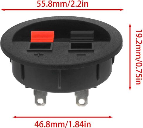 2Pcs 2-Way Speaker Box Terminal Cup 90x80mm Binding Post Screw Connectors Plugs Subwoofer Box Speaker Terminal for DIY Home Car Stereo Speaker & Subwoofer in Saudi Arabia