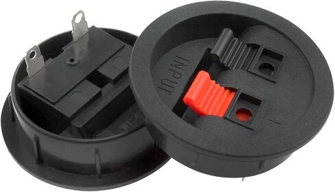 2Pcs 2-Way Speaker Box Terminal Cup 90x80mm Binding Post Screw Connectors Plugs Subwoofer Box Speaker Terminal for DIY Home Car Stereo Speaker & Subwoofer in Saudi Arabia