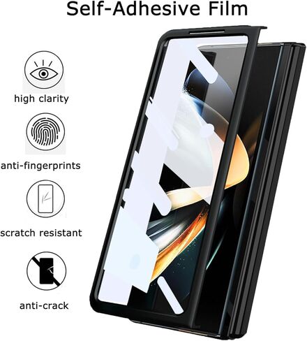 Ninki for Samsung Galaxy Z Fold 5g 5g مع واقي الشاشة ، وغطاء حماية المفصلات للطي 5 مع Kickstand المغناطيسي وحزام الشحن اللاسلكي للمعصم من أجل Z Fold 5 Black Red in Kuwait