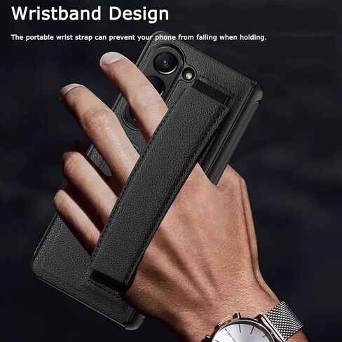 Ninki for Samsung Galaxy Z Fold 5g 5g مع واقي الشاشة ، وغطاء حماية المفصلات للطي 5 مع Kickstand المغناطيسي وحزام الشحن اللاسلكي للمعصم من أجل Z Fold 5 Black Red in Kuwait