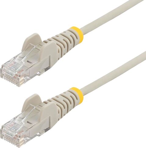 StarTech.com 25ft Gray Slim CAT6 Ethernet Cable, Snagless RJ45, LSZH, 28AWG Pure Bare Copper, Slim Network Patch Cable/Cord in Kuwait