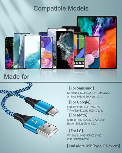 كابلات Micro USB [4 عبوات/6 أقدام] AILKIN Android USB 2.0A ذكر إلى سلك شاحن Micro B، سلك بيانات سريع الشحن من النايلون الملون المضفر لكابل Powerline لهاتف Samsung Galaxy S7 S6 J7 J3 J8 A01 Kindle Fire in Saudi Arabia