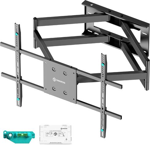 ONKRON Full Motion TV Wall Mount 42-110", 220 lbs, max VESA 800x600, Black | Heavy duty TV mount, extra long 40.5" extension arm, swivel, tilt, rotation; for home theater, office, retail & signage in Kuwait