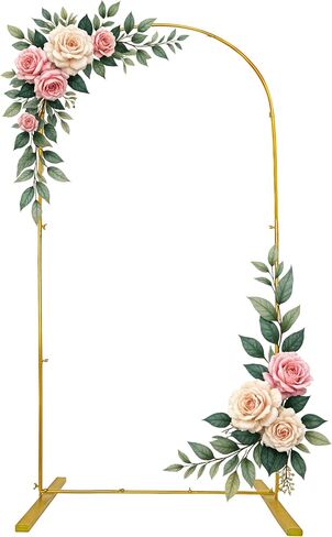 Gold Wedding Arch Backdrop Stand Set – 5.75FT Metal Wedding Arch Round Frame for Ceremony, Birthday, Baby Shower, Party Decor & Balloon Stand Display in Saudi Arabia
