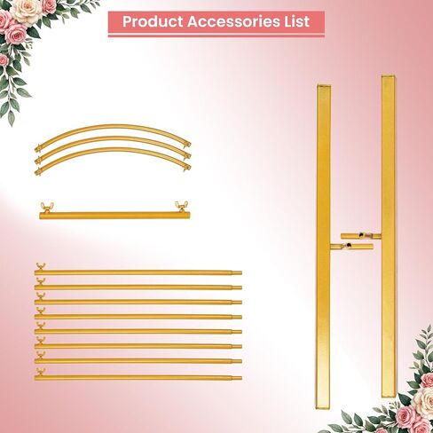 Gold Wedding Arch Backdrop Stand Set – 5.75FT Metal Wedding Arch Round Frame for Ceremony, Birthday, Baby Shower, Party Decor & Balloon Stand Display in Saudi Arabia