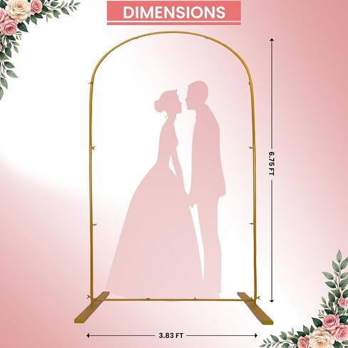 Gold Wedding Arch Backdrop Stand Set – 5.75FT Metal Wedding Arch Round Frame for Ceremony, Birthday, Baby Shower, Party Decor & Balloon Stand Display in Saudi Arabia