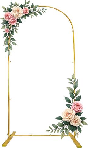 Gold Wedding Arch Backdrop Stand Set – 5.75FT Metal Wedding Arch Round Frame for Ceremony, Birthday, Baby Shower, Party Decor & Balloon Stand Display in Saudi Arabia