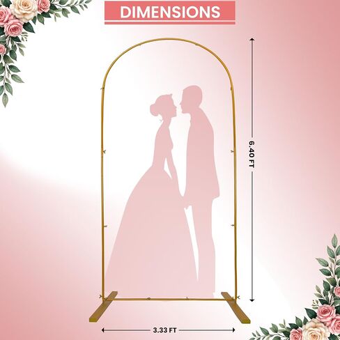 Gold Wedding Arch Backdrop Stand Set – 5.75FT Metal Wedding Arch Round Frame for Ceremony, Birthday, Baby Shower, Party Decor & Balloon Stand Display in Saudi Arabia