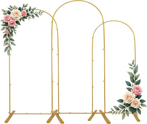 Gold Wedding Arch Backdrop Stand Set – 5.75FT Metal Wedding Arch Round Frame for Ceremony, Birthday, Baby Shower, Party Decor & Balloon Stand Display in Saudi Arabia