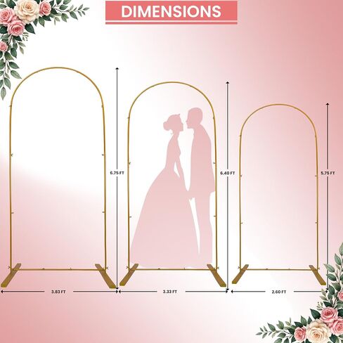 Gold Wedding Arch Backdrop Stand Set – 5.75FT Metal Wedding Arch Round Frame for Ceremony, Birthday, Baby Shower, Party Decor & Balloon Stand Display in Saudi Arabia