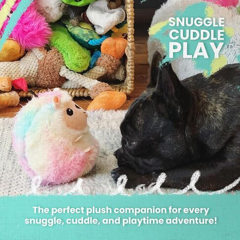 Health Extension SNUG AROOZ Cute Hide & Seek Unicorn Stuffed Animals for Dogs, Cool Puppy Toys, Tough & Durable Soft Squeaky for Chewers, for Pet - Rainbow in Saudi Arabia