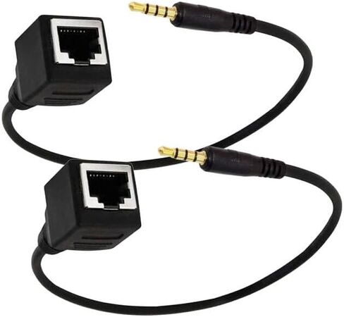 Seadream Network RJ45 Female to DC 3.5mm Female Adapter 2Pack DC 3.5mm Female TRRS 4 Pole Jack to RJ45 Female Cable Adapter for Touch Screen Device KTV in Saudi Arabia