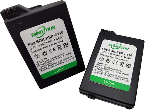 2 Pcs PSP-S110 Batteries and charger Compatible with PSP S110 PSP 1000 Series / PSP 2000 Series / PSP 3000 Series PSP-S110  PSPS110  Battery and Charger in Saudi Arabia