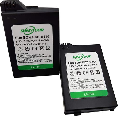 2 Pcs PSP-S110 Batteries and charger Compatible with PSP S110 PSP 1000 Series / PSP 2000 Series / PSP 3000 Series PSP-S110  PSPS110  Battery and Charger in Saudi Arabia