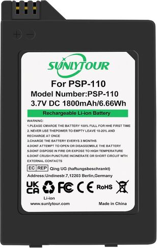 2 Pcs PSP-S110 Batteries and charger Compatible with PSP S110 PSP 1000 Series / PSP 2000 Series / PSP 3000 Series PSP-S110  PSPS110  Battery and Charger in Saudi Arabia
