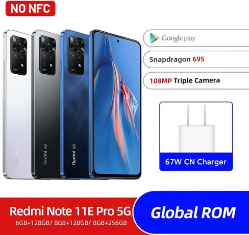 Xiaomi Redmi Note 11E Pro 5G (128GB + 8GB) Factory Unlocked (ONLY Tmobile/Mint/Tello USA Market) 6.67" 108MP Camera Night Mode + Extra (w/Fast Car Charger Bundle) (Dark World) in Saudi Arabia