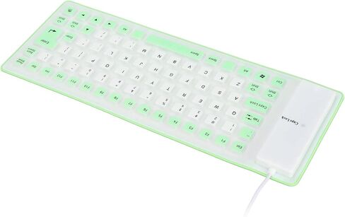 USB Foldable Silicone Keyboard, 85 Keys Colorful Wired Waterproof Rollup Keyboard, Silent Typing Soft Touch Keyboard, Portable Flexible Keyboard for PC Laptop (#4) in Saudi Arabia