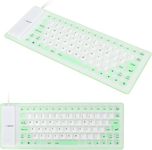 USB Foldable Silicone Keyboard, 85 Keys Colorful Wired Waterproof Rollup Keyboard, Silent Typing Soft Touch Keyboard, Portable Flexible Keyboard for PC Laptop (#4) in Saudi Arabia