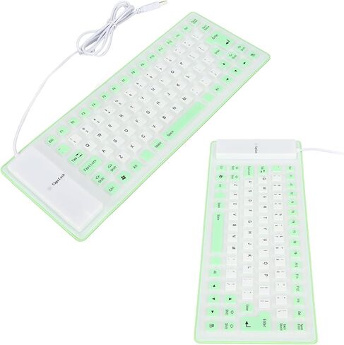 USB Foldable Silicone Keyboard, 85 Keys Colorful Wired Waterproof Rollup Keyboard, Silent Typing Soft Touch Keyboard, Portable Flexible Keyboard for PC Laptop (#4) in Saudi Arabia