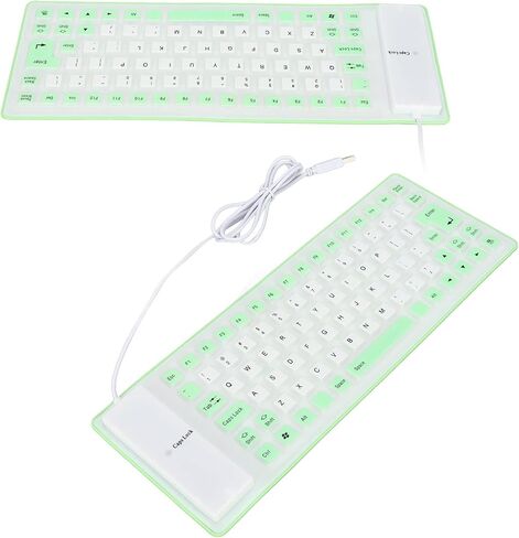 USB Foldable Silicone Keyboard, 85 Keys Colorful Wired Waterproof Rollup Keyboard, Silent Typing Soft Touch Keyboard, Portable Flexible Keyboard for PC Laptop (#4) in Saudi Arabia