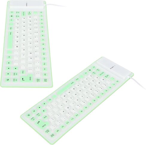 USB Foldable Silicone Keyboard, 85 Keys Colorful Wired Waterproof Rollup Keyboard, Silent Typing Soft Touch Keyboard, Portable Flexible Keyboard for PC Laptop (#4) in Saudi Arabia