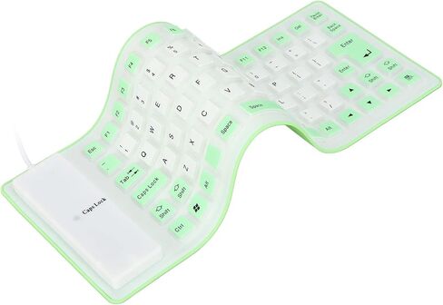 USB Foldable Silicone Keyboard, 85 Keys Colorful Wired Waterproof Rollup Keyboard, Silent Typing Soft Touch Keyboard, Portable Flexible Keyboard for PC Laptop (#4) in Saudi Arabia