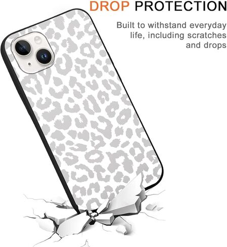 2 Pack Cute Cheetah Print for Apple iPhone 13/14 6.1" Phone Case,Luxury Leopard Pattern Design Cases Soft Silicone Slim TPU Shockproof Protective Bumper Cover for Women Girls-Black & White in Saudi Arabia