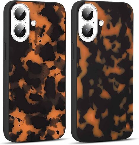 2 Pack Cute Cheetah Print for Apple iPhone 13/14 6.1" Phone Case,Luxury Leopard Pattern Design Cases Soft Silicone Slim TPU Shockproof Protective Bumper Cover for Women Girls-Black & White in Saudi Arabia