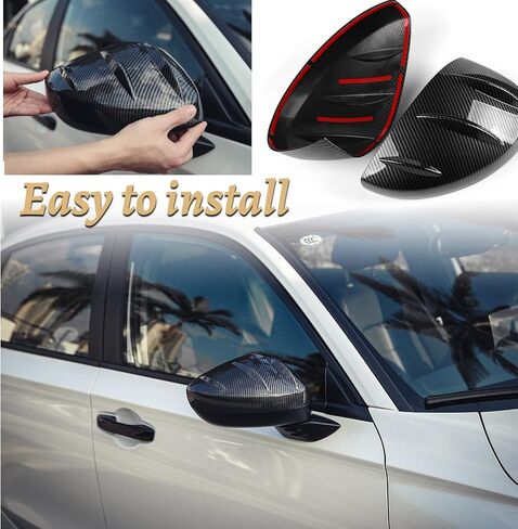 Thenice for 11th Gen Civic Rearview Mirror Cover Side Rear View Mirror Protector for Honda Civic 2022 2023 -Glossy Black in Kuwait