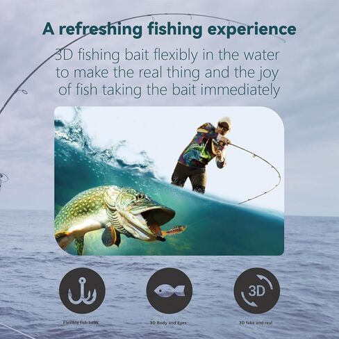 صيد السمك 3 طعوم كرنك للانزلاق البطيء والسباحة والطعم النابض بالحياة للمياه المالحة والمياه العذبة الباس والبحر ، كرابي ، واللي ، بايك ، بلوجل ، سمك السلمون in Kuwait