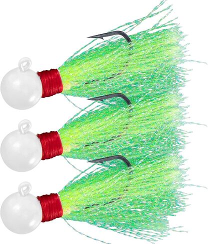 Dr.Fish 10 Pack Round Ball Jigs Saltwater Pompano Surf Fishing Jig Heads Swimbait Walleye Striper Flounder Mackerel in Saudi Arabia