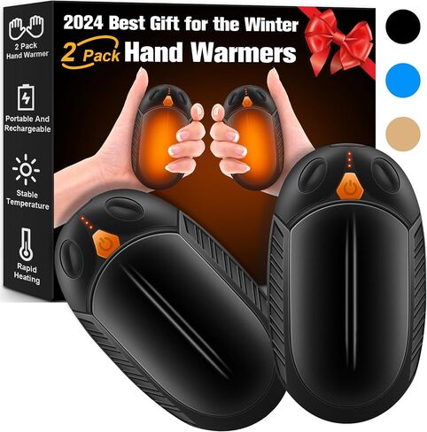 2 Pack Hand Warmers Rechargeable,Portable Electric Hand Warmers Reusable, 2 in 1 Hand Warmer Great Warm Gift for Christmas Outdoors/Indoor/Hunting/Golf/Camping/Football for Men Women Khaki in Saudi Arabia