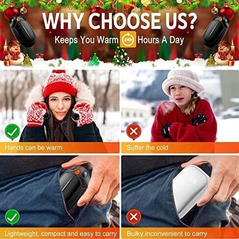 2 Pack Hand Warmers Rechargeable,Portable Electric Hand Warmers Reusable, 2 in 1 Hand Warmer Great Warm Gift for Christmas Outdoors/Indoor/Hunting/Golf/Camping/Football for Men Women Khaki in Saudi Arabia