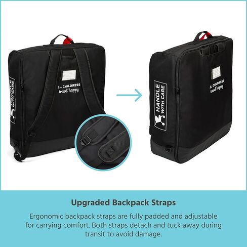 J.L. Childress Padded Compact Stroller Travel Bag - Fits UppaBaby MINU and more - Thick Padding, Expandable, Backpack Straps, AirTag Holder - Air Travel Bag for Easy Fold, Compact Strollers in Kuwait